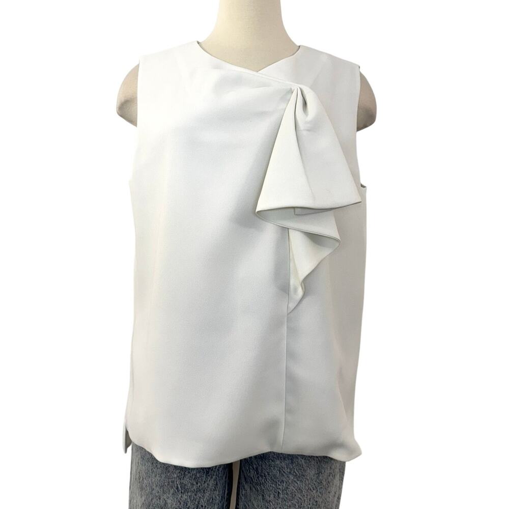 Ted Baker Kelliss Sculpted Bow Sleeveless Top Blouse Ivory White Size 5 (US 12)